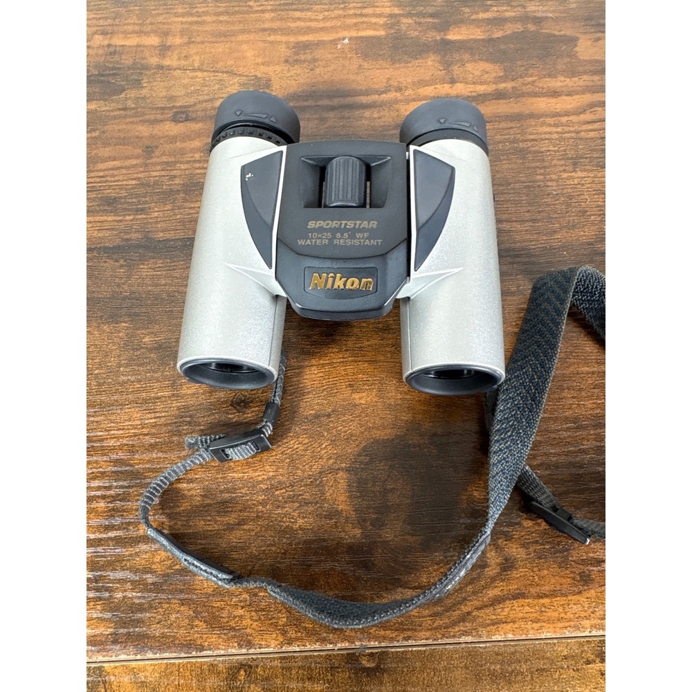 Nikon Sportstar 10x25 6.5 WF Water Resistant Binoculars Silver with Case Strap - Picture 3 of 3